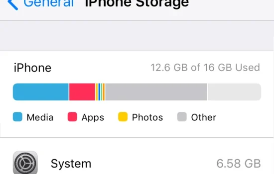 очистить память iPhone