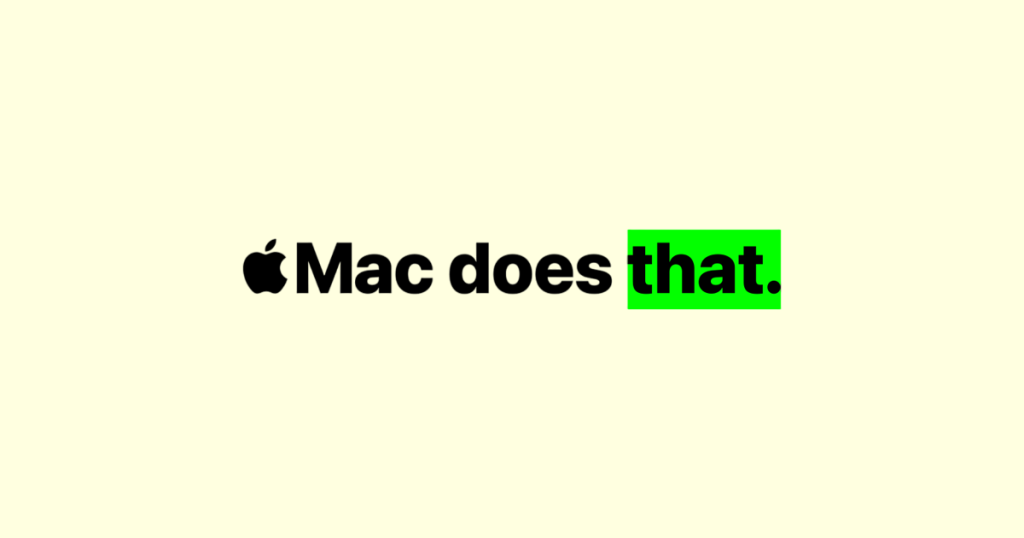 Apple "Mac does that"