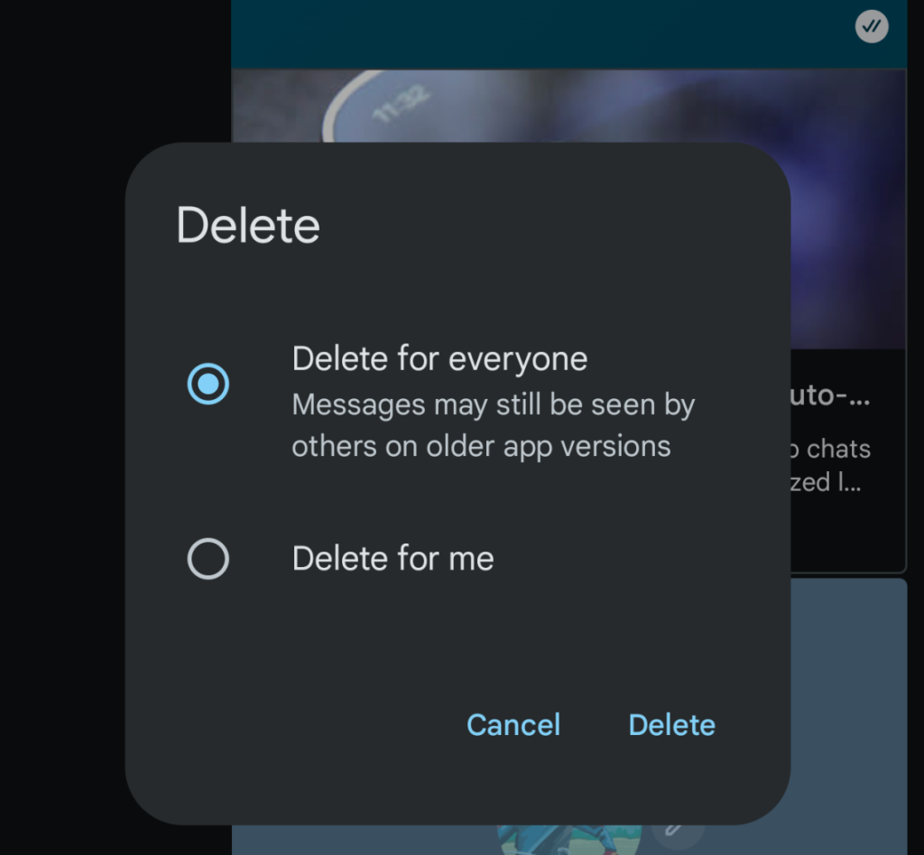 Нова функція видалення зображення для всіх учасників бесіди в Google Messages