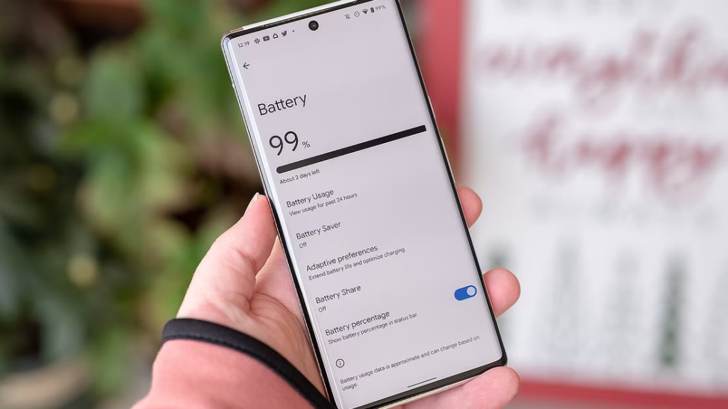 Android battery status