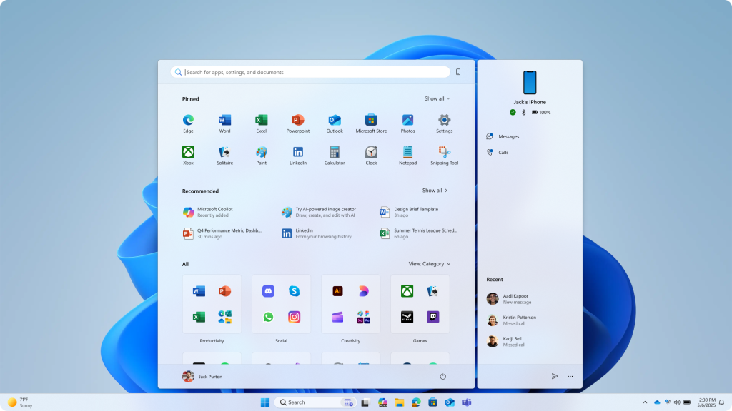 Пуск Windows 11