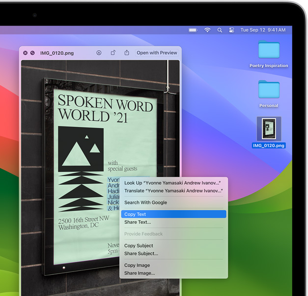 Safari Live Text