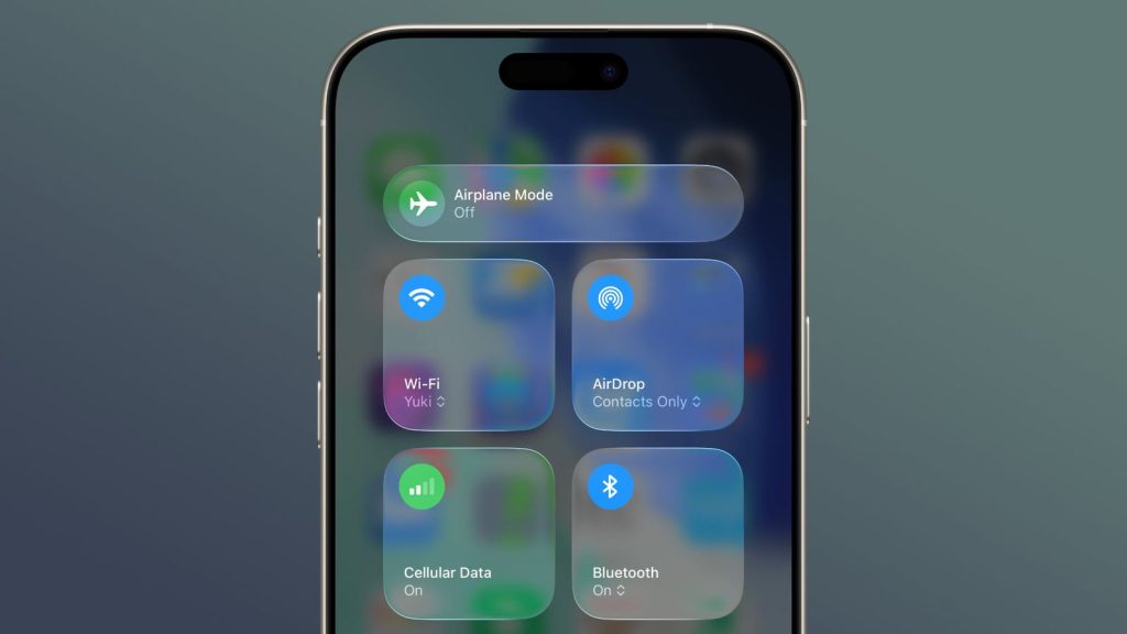 iOS 26 control center