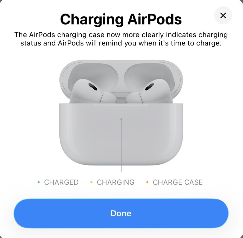 Зарядка AirPods iOS 26