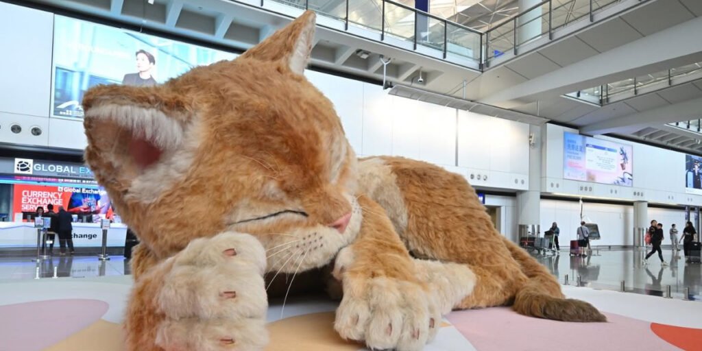 Гігантський кіт у Гонконзі: інтерактивний арт-об'єкт, що реагує на дотики